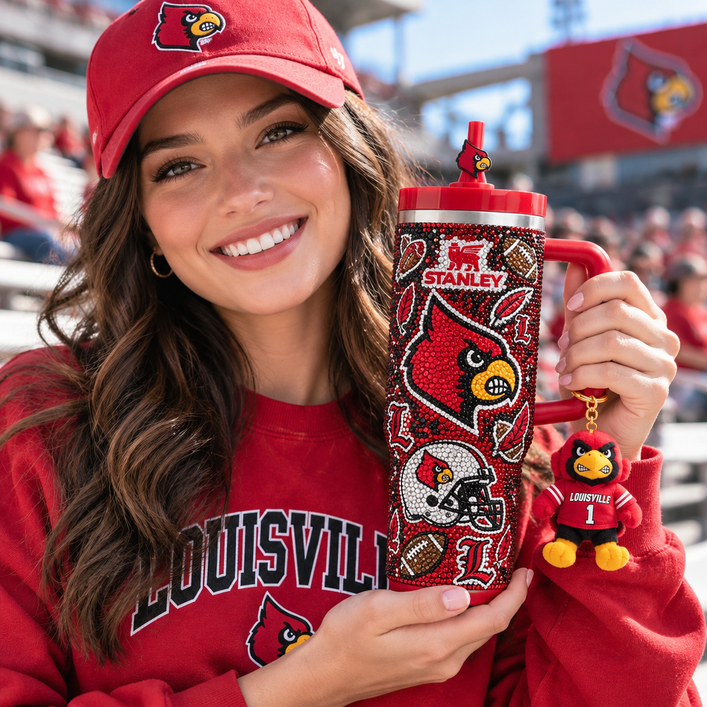 Louisville Cardinals 40oz Tumbler With Handle TTNL