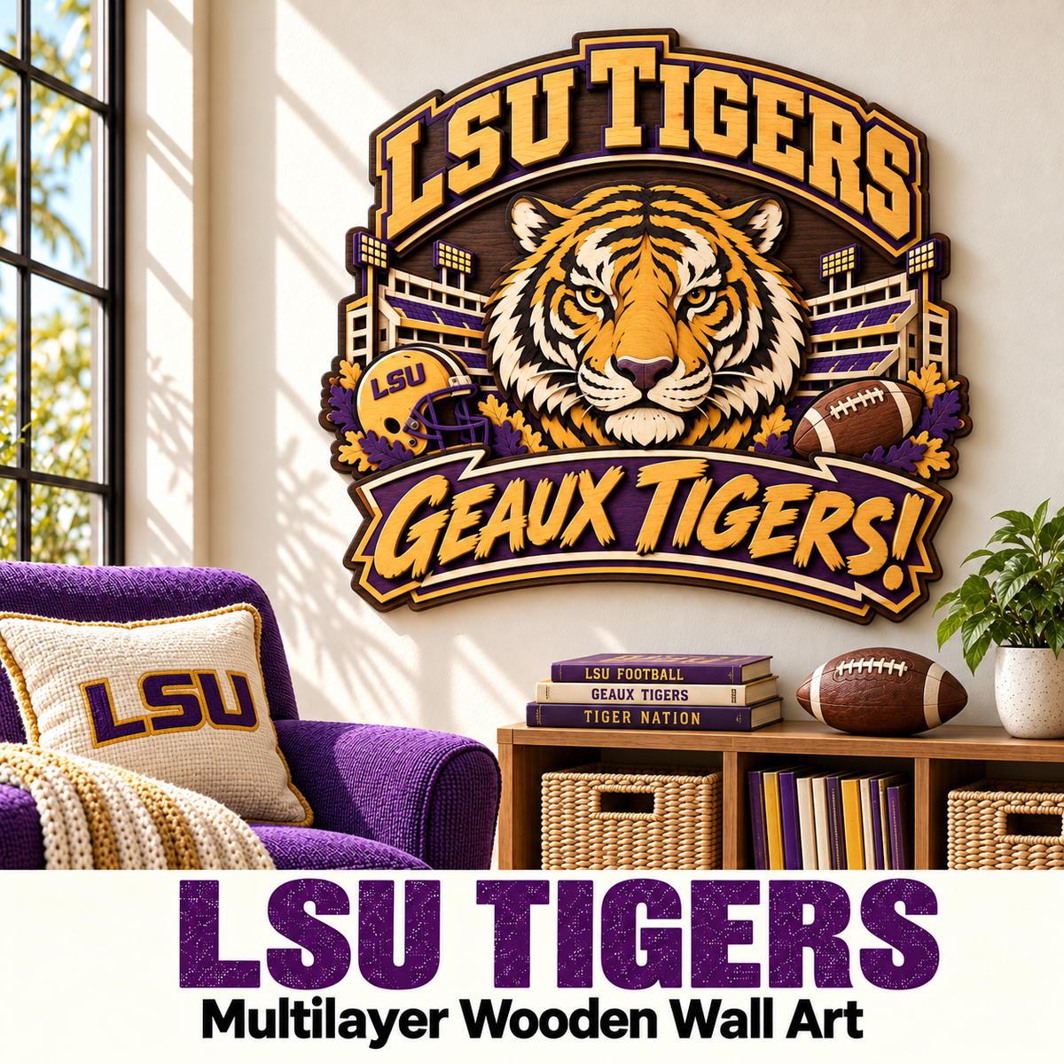 Premium LSU Multilayer Wooden Art NTVA