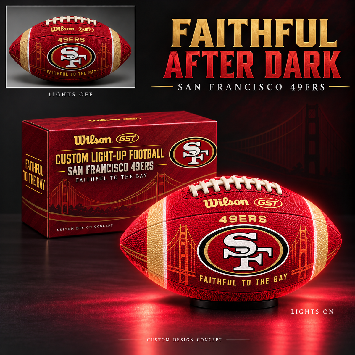 SF49 Premium Light-Up Football NHVH