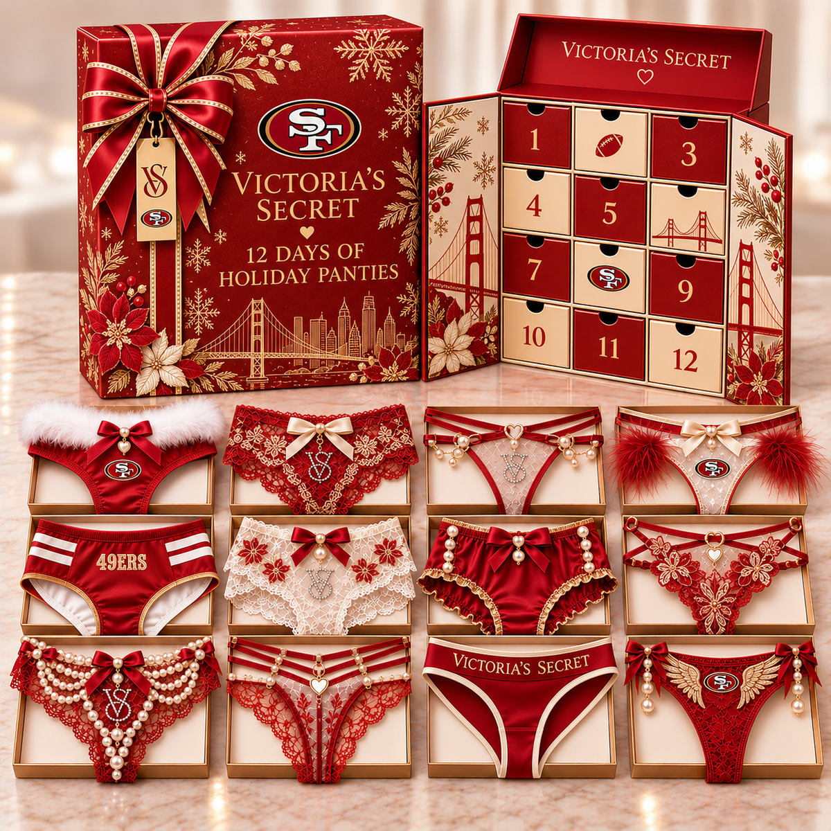 SF49 12 Days of Holiday Panties Advent Calendar BMD