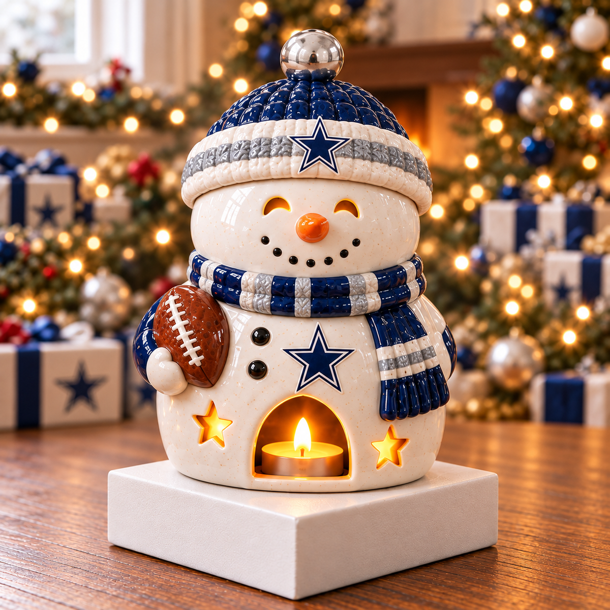 DLCB CHRISTMAS CERAMIC CANDLE HOLDER SET HQH
