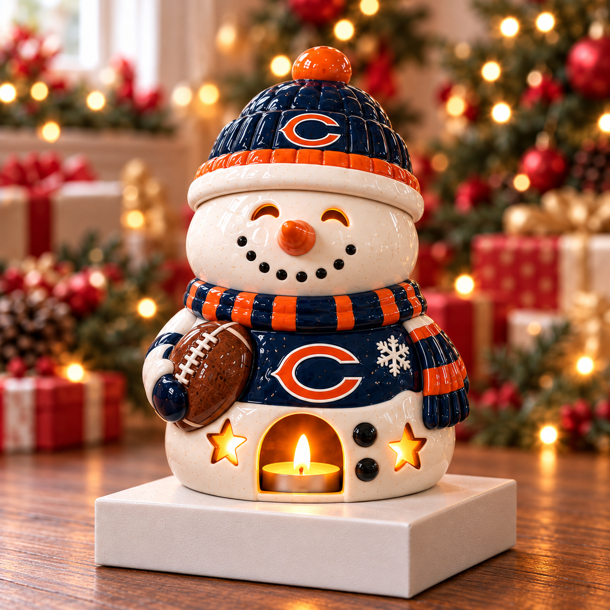 CCB CHRISTMAS CERAMIC CANDLE HOLDER SET HQH