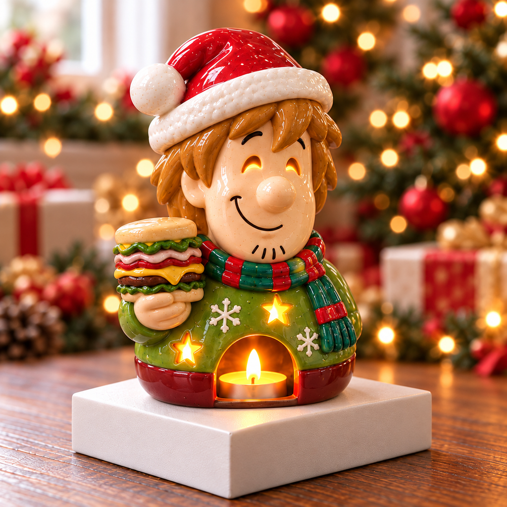 SCBD CHRISTMAS CERAMIC CANDLE HOLDER SET HQH