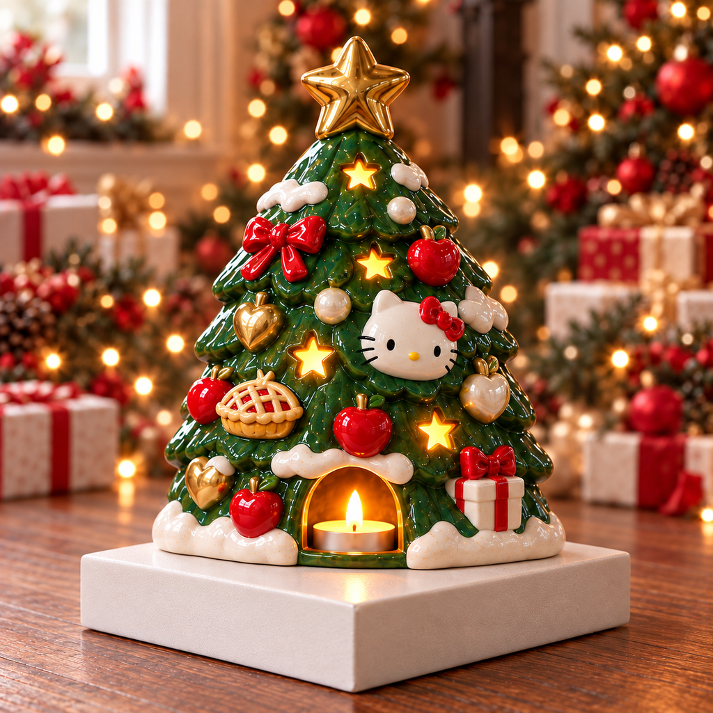 HLKT CHRISTMAS CERAMIC CANDLE HOLDER SET HQH
