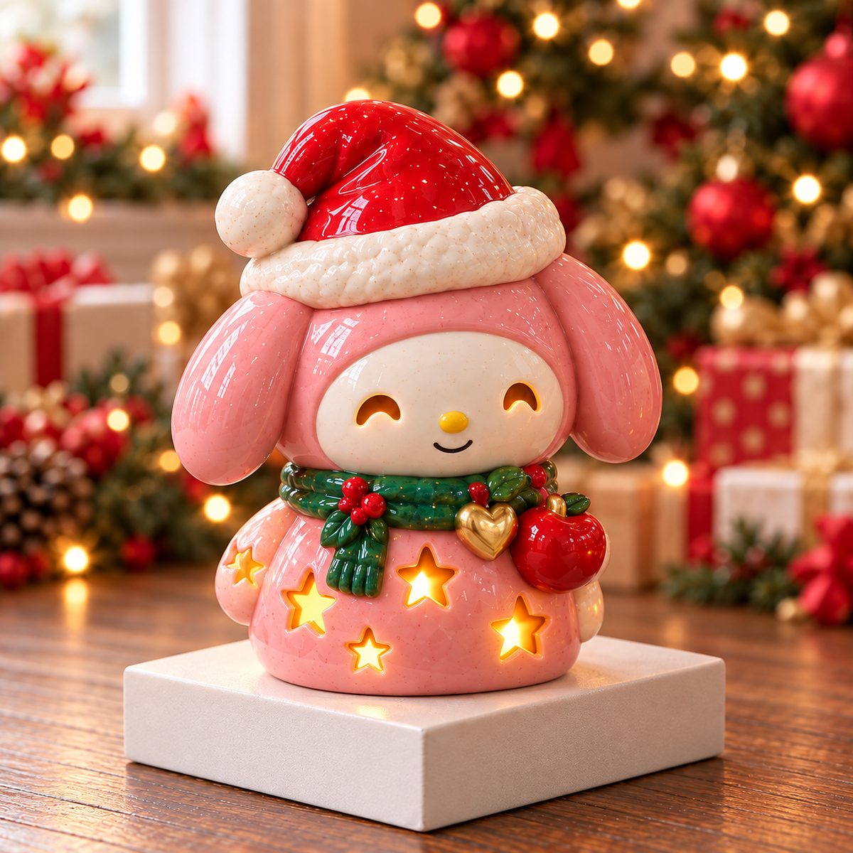 HLKT CHRISTMAS CERAMIC CANDLE HOLDER SET HQH
