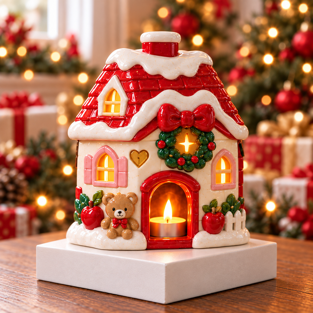 HLKT CHRISTMAS CERAMIC CANDLE HOLDER SET HQH