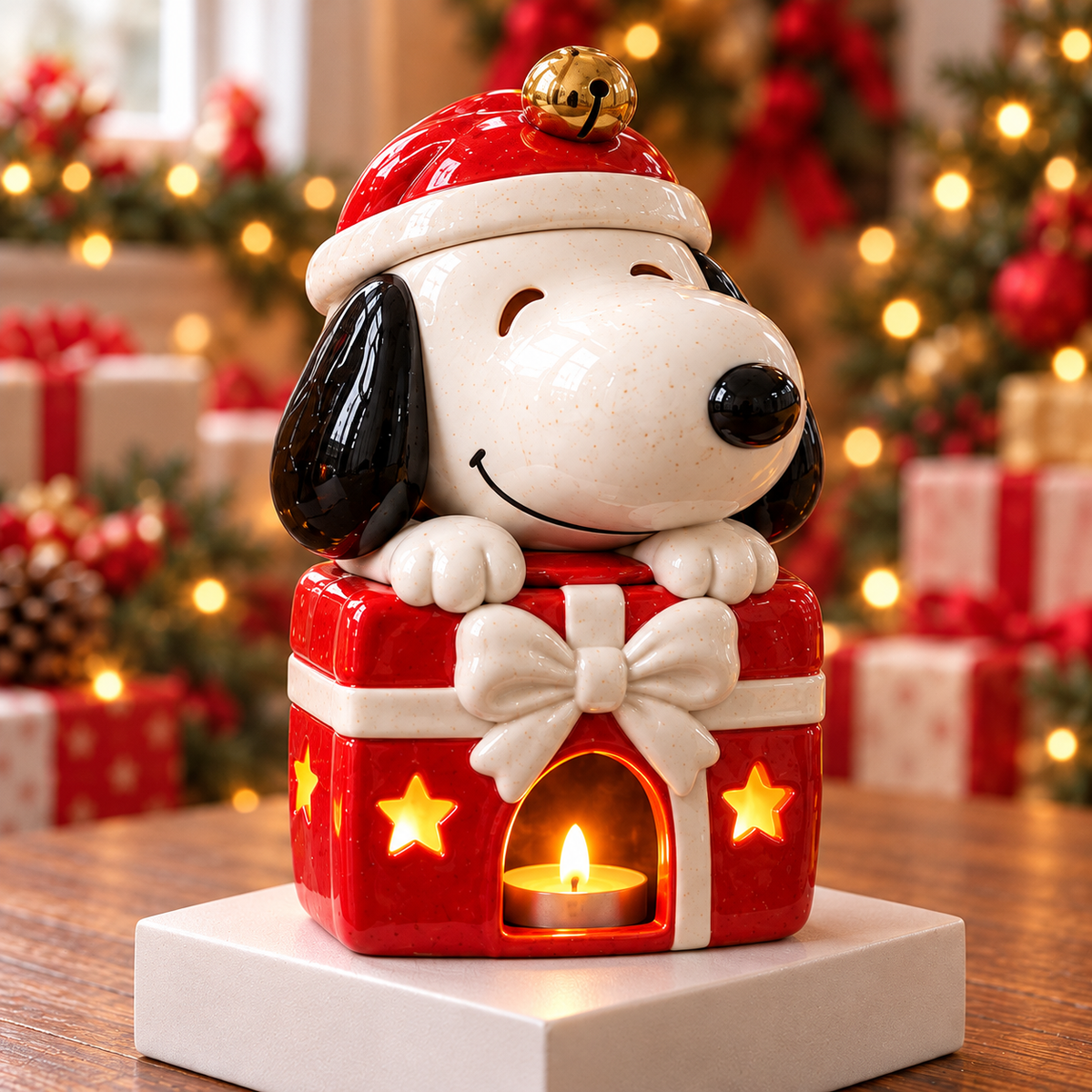 SPNY CHRISTMAS CERAMIC CANDLE HOLDER SET HQH