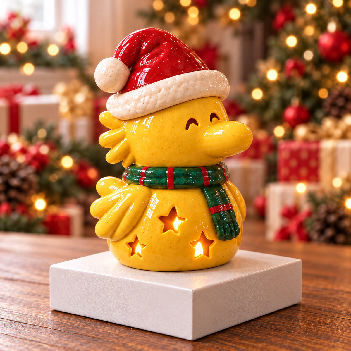 SPNY CHRISTMAS CERAMIC CANDLE HOLDER SET HQH