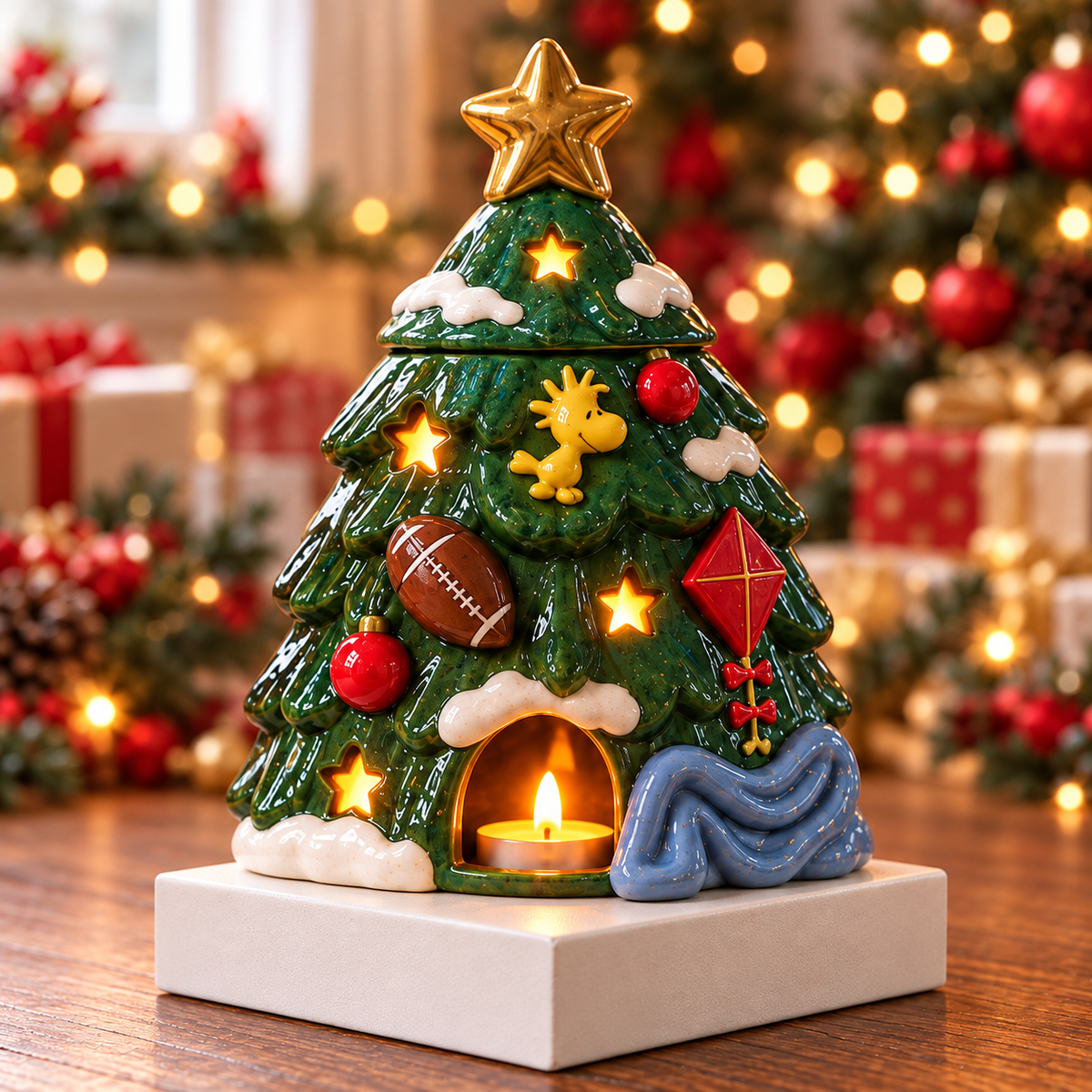 SPNY CHRISTMAS CERAMIC CANDLE HOLDER SET HQH