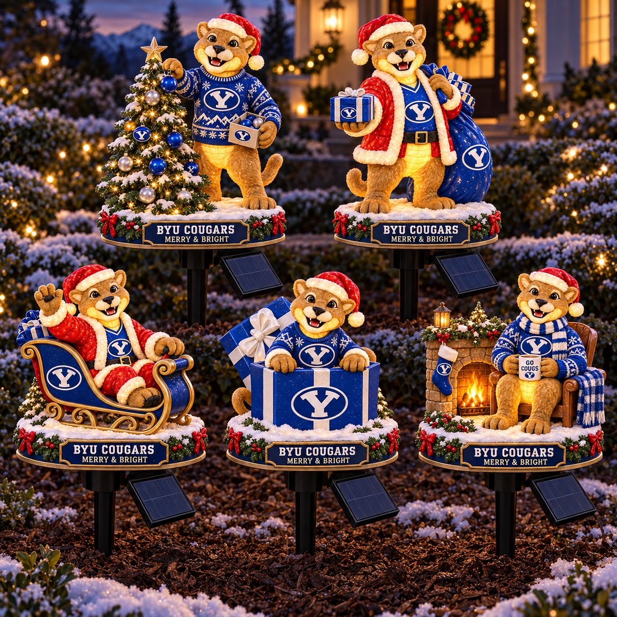 BYU PREMIUM CHRISTMAS SOLAR GARDEN LIGHTS SET HQH