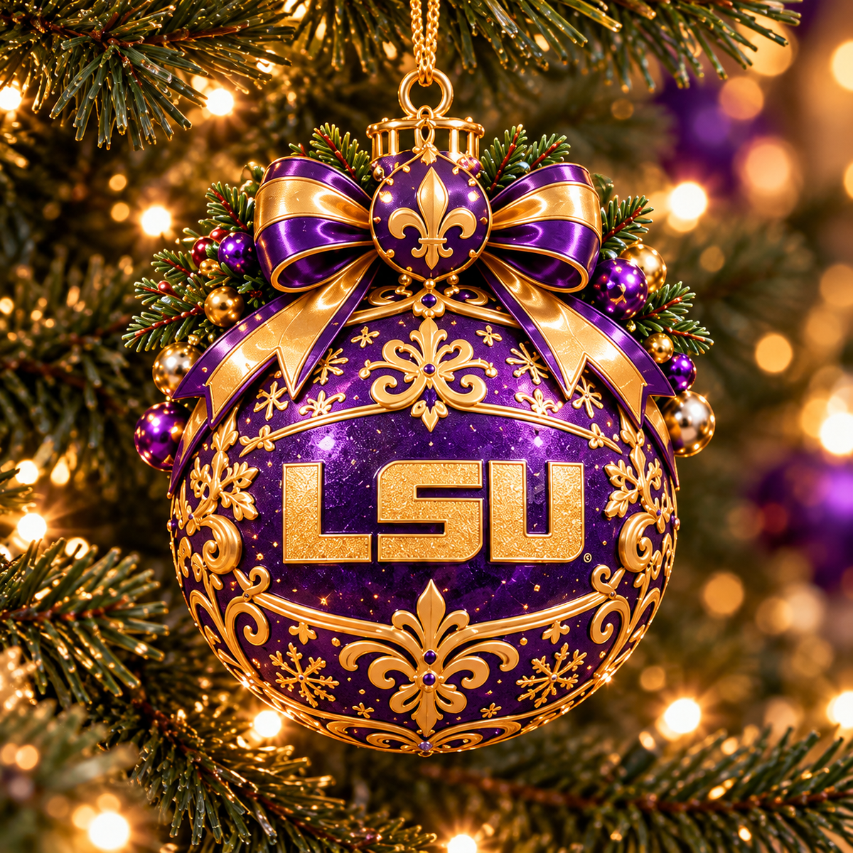 LSU Premium Christmas Keepsake Collection NTNA