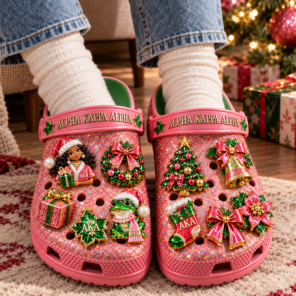 AKA Premium Christmas Glitter Charm Clogs NTTB