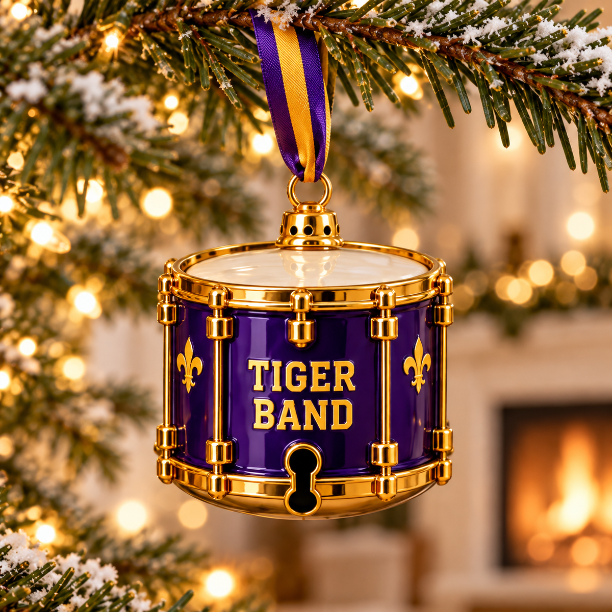 Premium LSU Christmas Bell Ornament TTMH