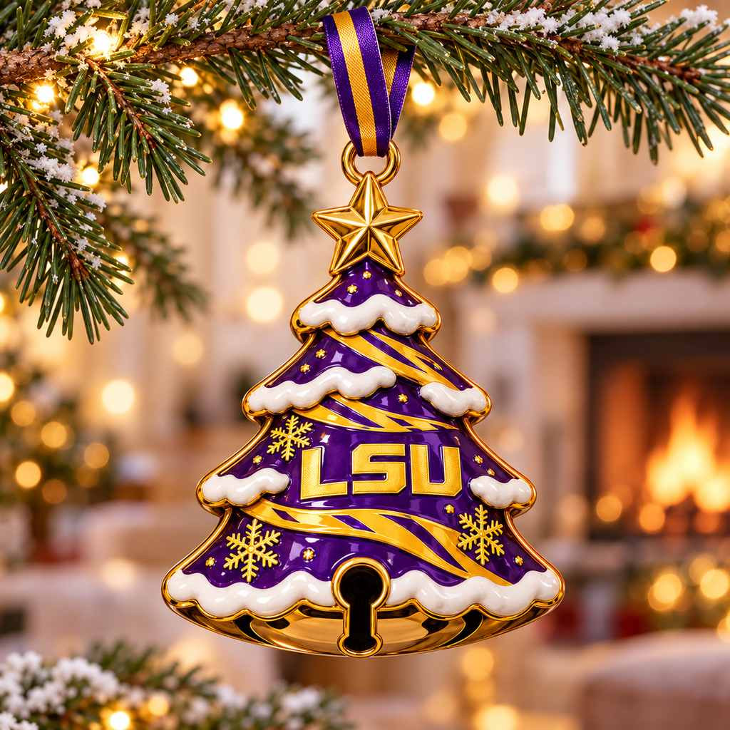 Premium LSU Christmas Bell Ornament TTMH