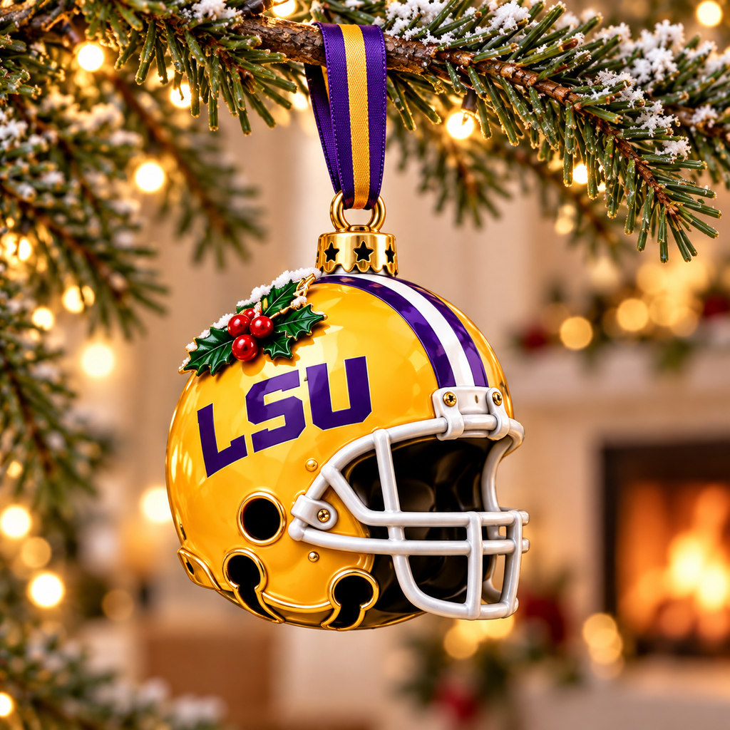 Premium LSU Christmas Bell Ornament TTMH
