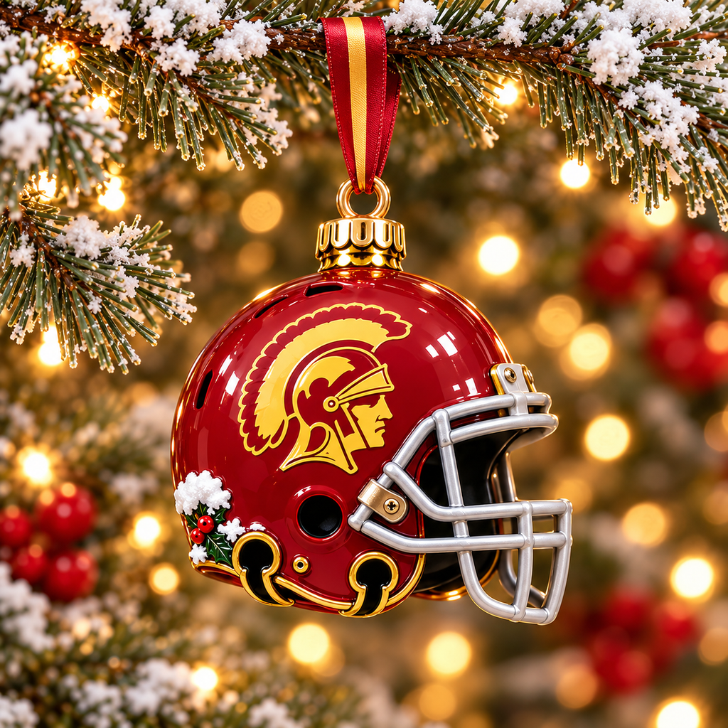 Premium USC Christmas Bell Ornament PVNA