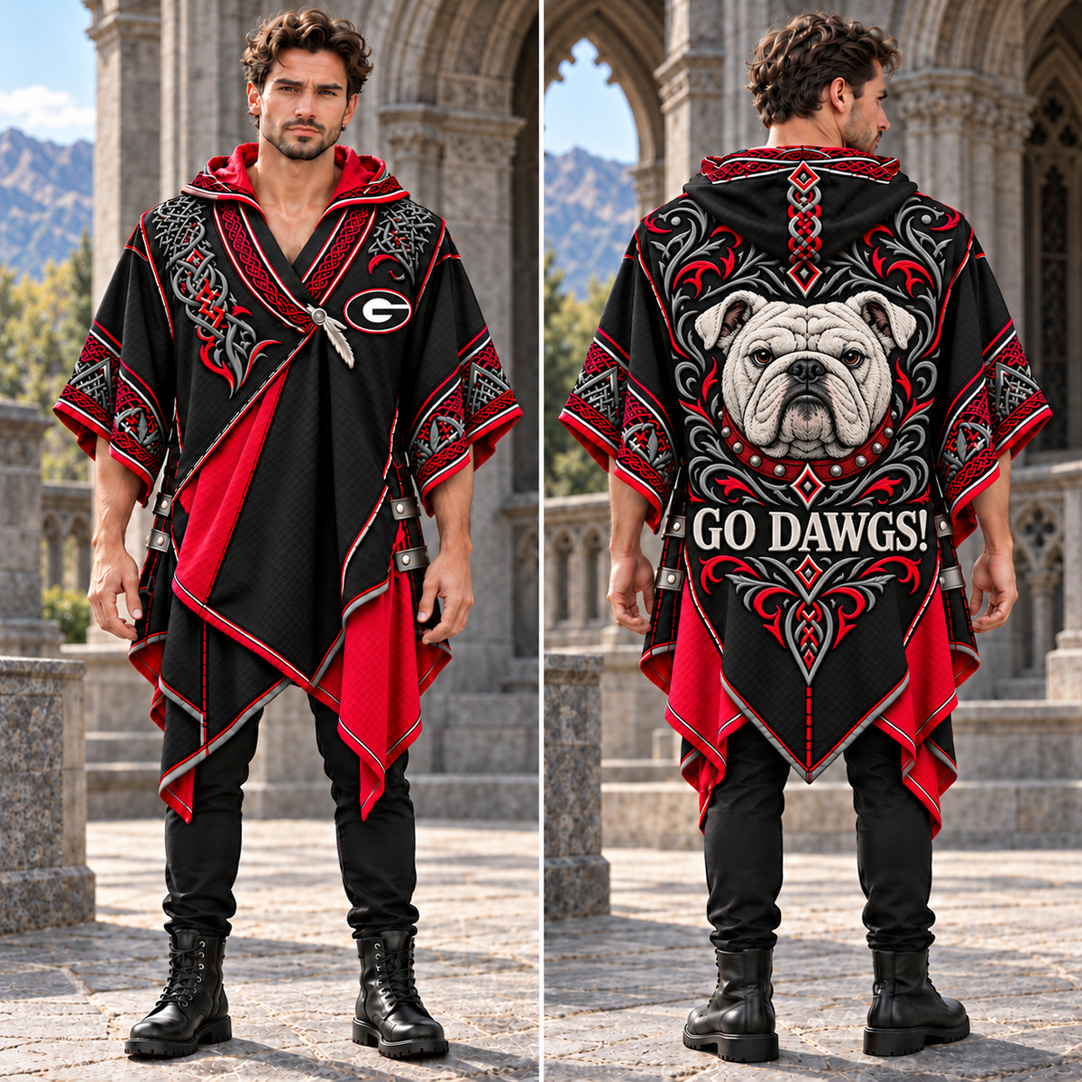 GGBD Gothic Viking Hooded Poncho PNPA