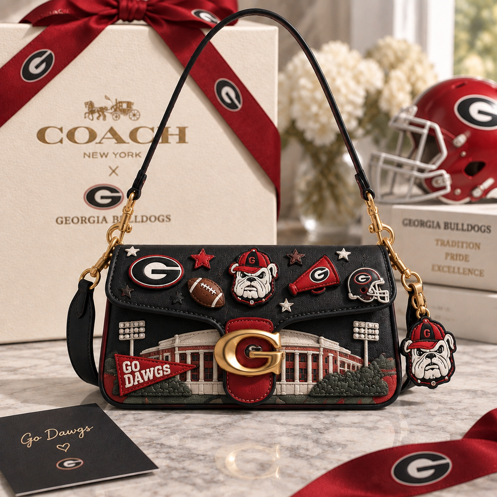 Georgia Bulldogs Coach Shoulder Cross With Charm