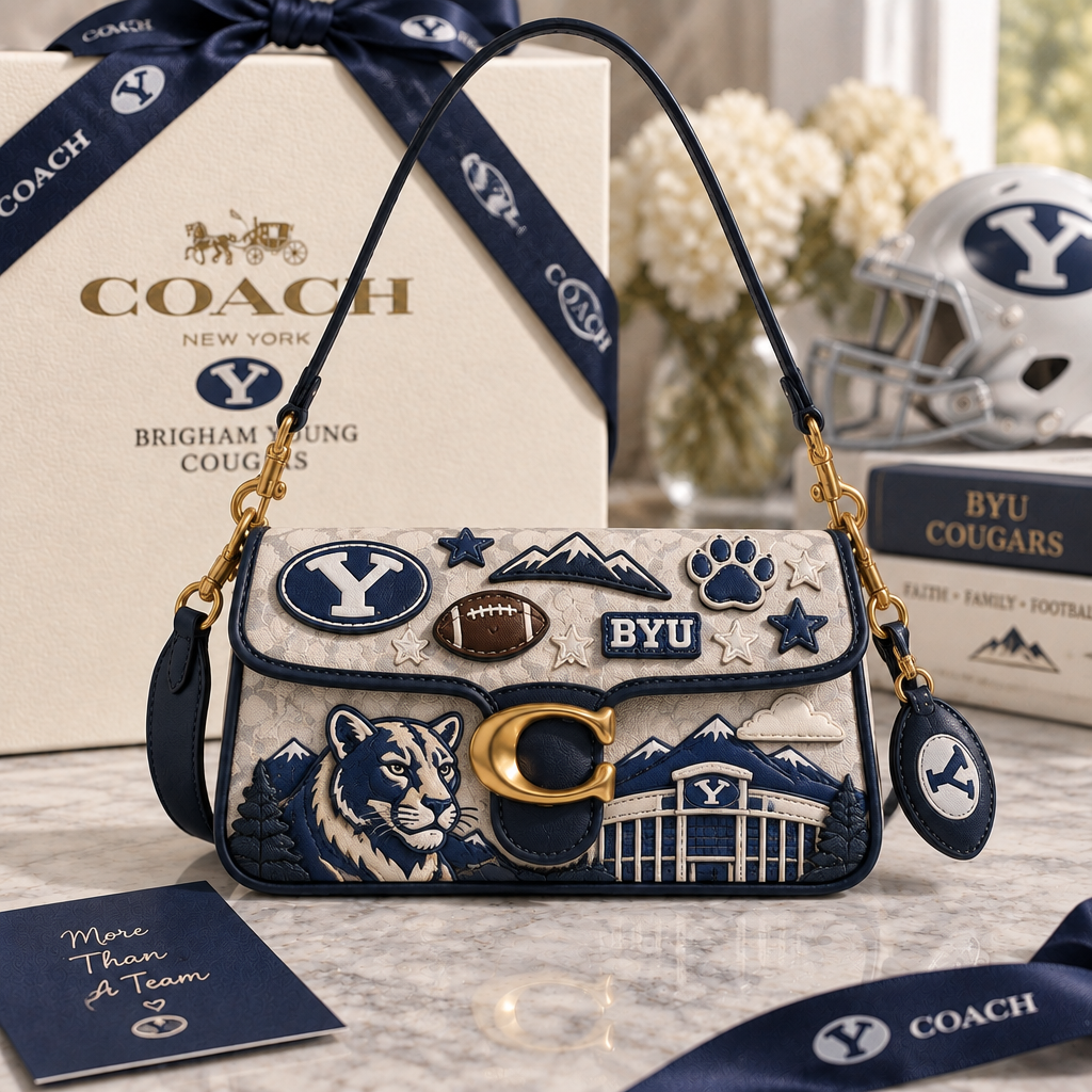Brigham Young Cougars Coach Shoulder Cross With Charm