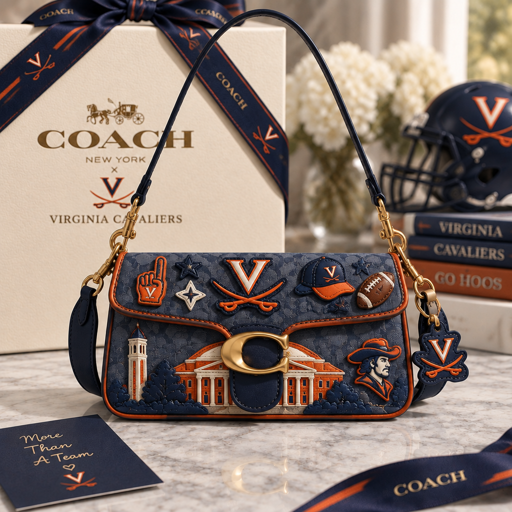 Virginia Cavaliers Coach Shoulder Cross With Charm