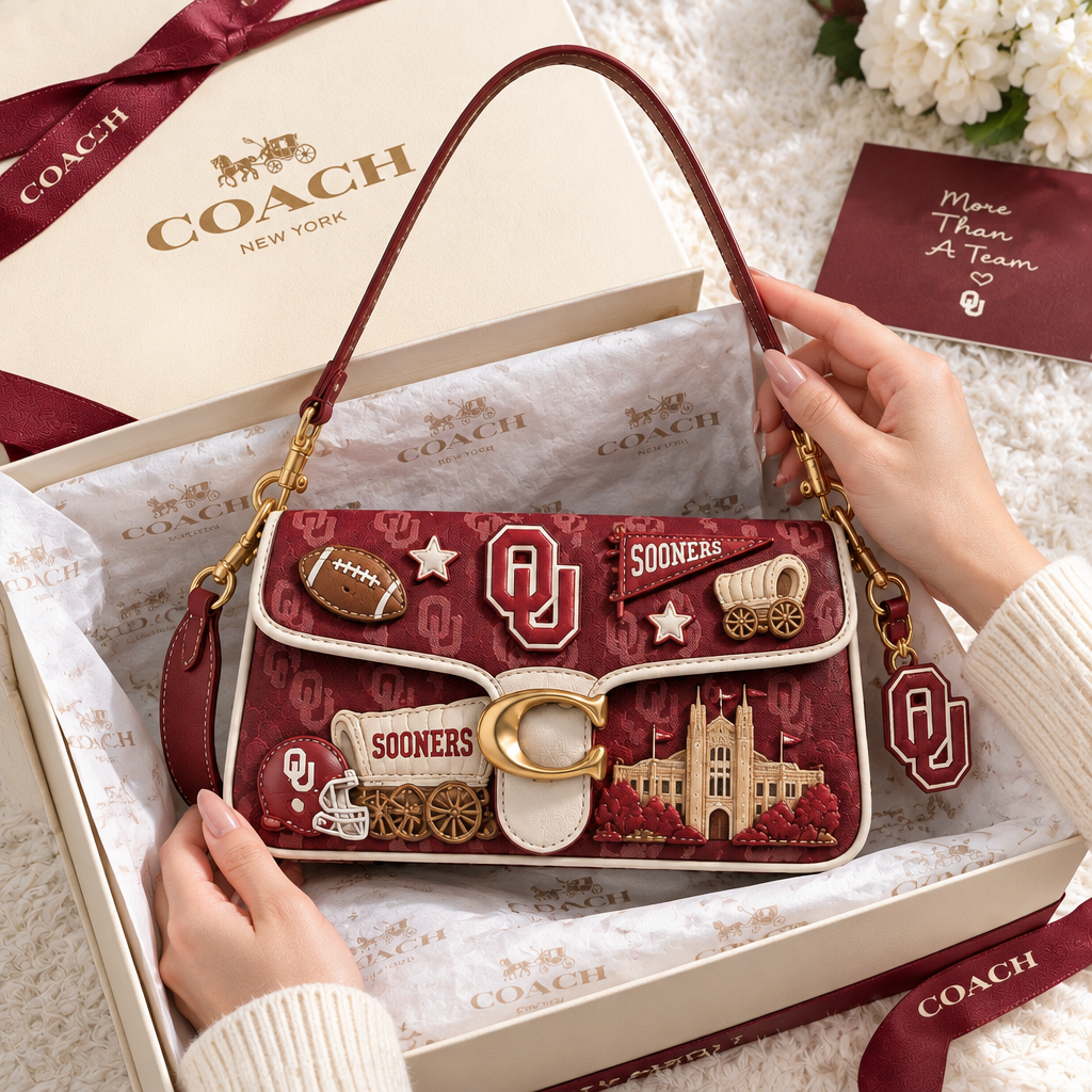 Oklahoma Sooners Coach Shoulder Cross With Charm