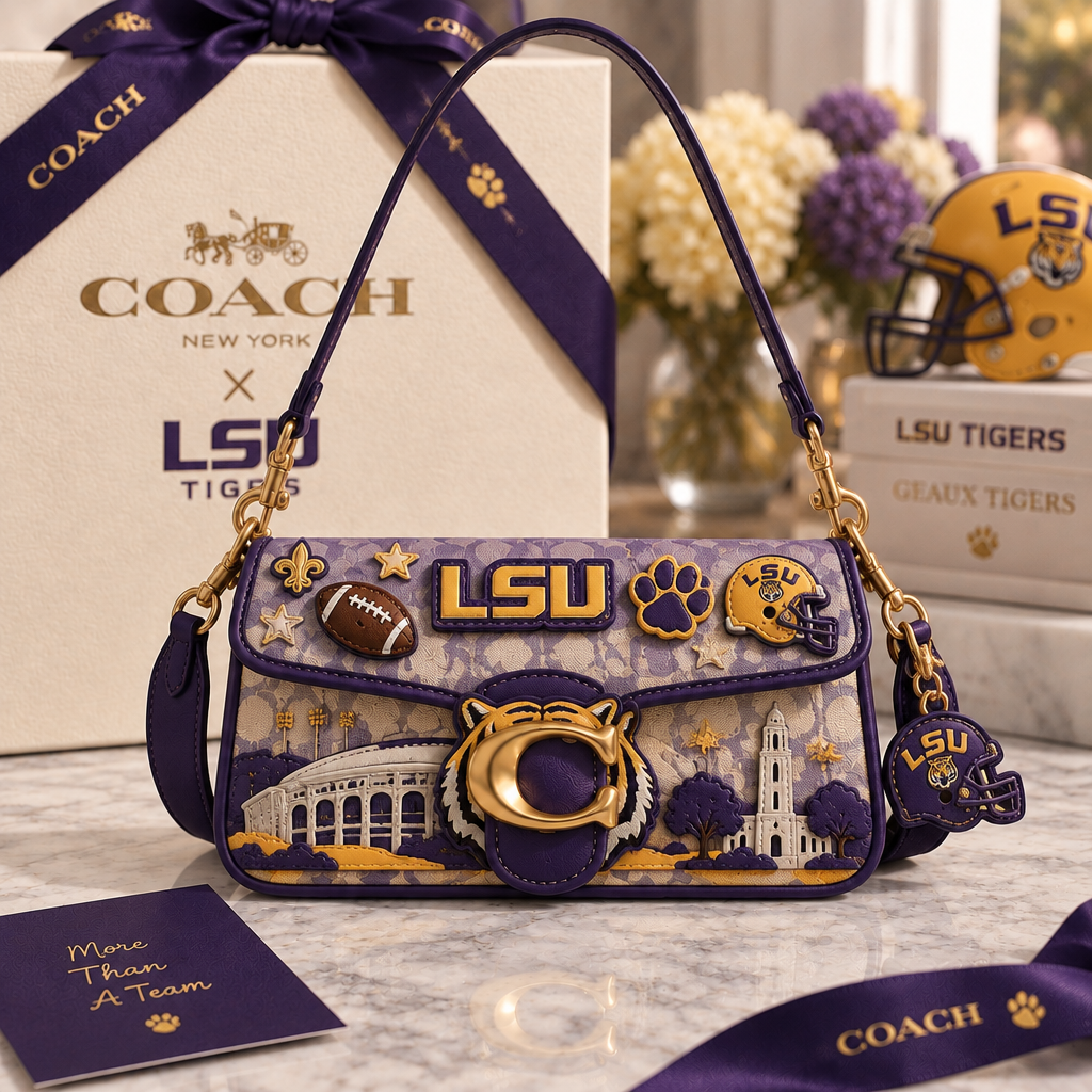 LSU Tigers Coach Shoulder Cross With Charm