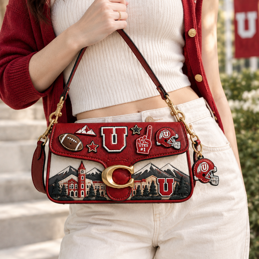 Utah Utes Coach Shoulder Cross With Charm