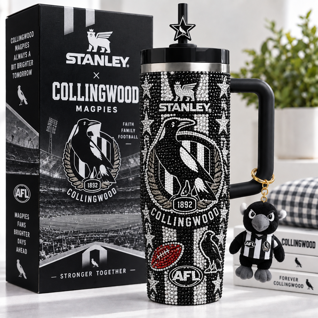 Collingwood Magpies 40oz Tumbler With Handle TTNL